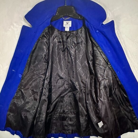 Y2K Blue Wool Worthington VTG Coat XL Corpcore Academia Classic 90 Pea-Coat BOHO - Picture 9 of 16